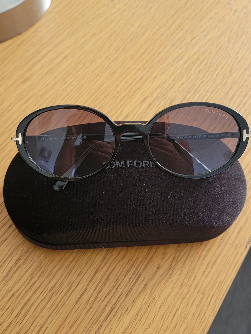 Tom Ford Black Frame Sunglasses with Blue Gradient Lenses
